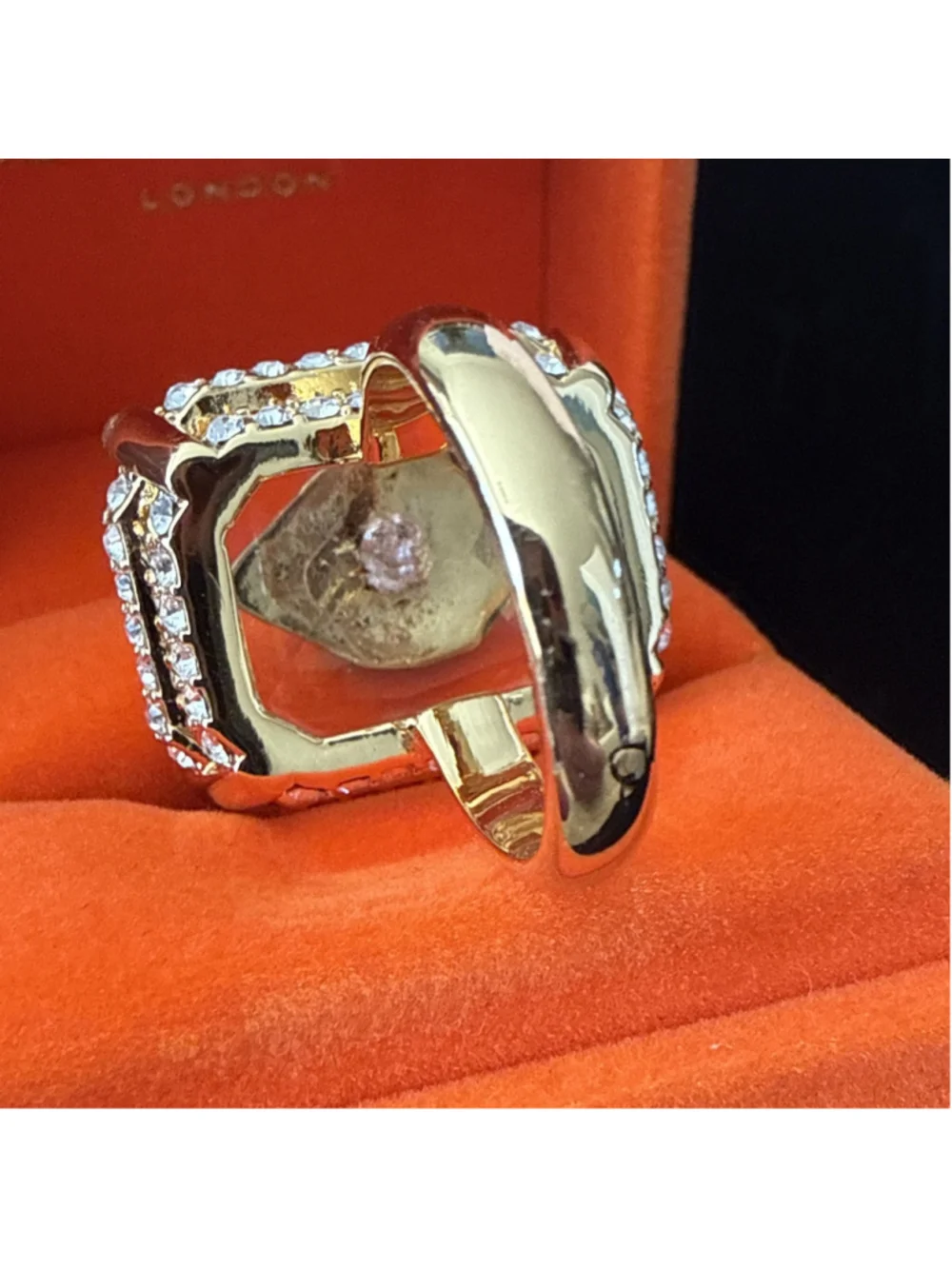 Kurt Geiger London Eagle Head Crystal Statement Cocktail Ring Size 9 NWT